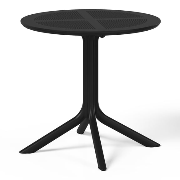 WestinTrends Playa 31.5" Round Plastic Outdoor Patio Dining Table for 4, Black