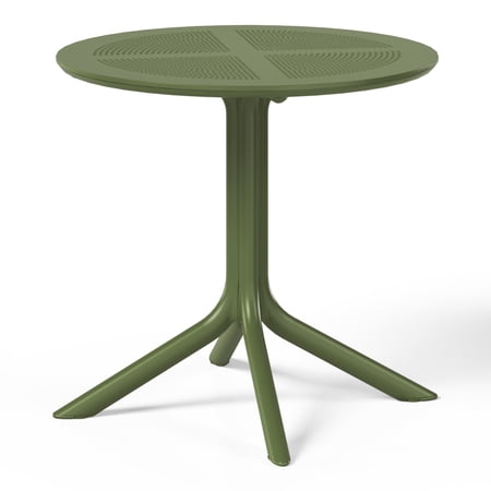 WestinTrends Playa 31.5" Round Plastic Outdoor Patio Dining Table for 4, Olive Green