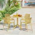 thumbnail image 1 of WestinTrends Playa 31.5" Round Plastic Outdoor Patio Dining Table for 4, Yellow, 1 of 14