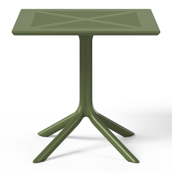 WestinTrends Playa 31.5" Square Plastic Outdoor Patio Dining Table, Olive Green