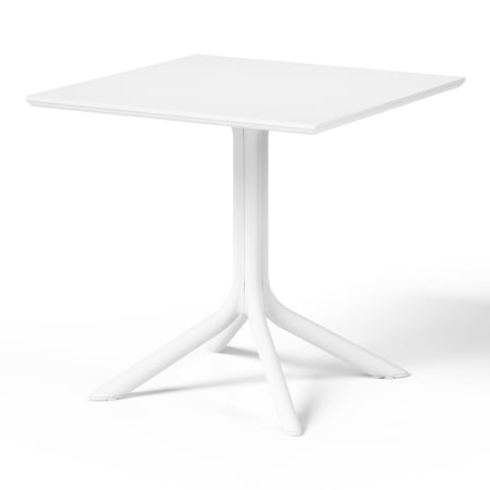 WestinTrends Playa 31.5" Square Plastic Outdoor Patio Dining Table, White
