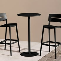 WestinTrends Playa 41.25" Adjustable Metal Round Bar Height Table, Black