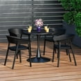 thumbnail image 1 of WestinTrends Playa 5-Piece Indoor Outdoor Metal Patio Dining Table Set With Stackable Patio Chairs, Black, 1 of 14
