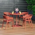thumbnail image 1 of WestinTrends Playa 5-Piece Indoor Outdoor Metal Patio Dining Table Set With Stackable Patio Chairs, Red, 1 of 14