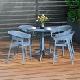 thumbnail image 1 of WestinTrends Playa 5-Piece Modern Patio Round Dining Table Set with Stackable Patio Dining Chairs, French Blue, 1 of 13