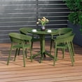 thumbnail image 1 of WestinTrends Playa 5-Piece Modern Patio Round Dining Table Set with Stackable Patio Dining Chairs, Olive Green, 1 of 15