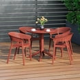 thumbnail image 1 of WestinTrends Playa 5-Piece Modern Patio Round Dining Table Set with Stackable Patio Dining Chairs, Red, 1 of 15