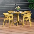 thumbnail image 1 of WestinTrends Playa 5-Piece Modern Patio Round Dining Table Set with Stackable Patio Dining Chairs, Yellow, 1 of 13