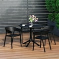 thumbnail image 1 of WestinTrends Playa 5-Piece Modern Patio Square Dining Table Set with Stackable Patio Dining Chairs, Black, 1 of 15