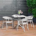 thumbnail image 1 of WestinTrends Playa 5-Piece Modern Patio Square Dining Table Set with Stackable Patio Dining Chairs, Gray, 1 of 13