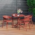 thumbnail image 1 of WestinTrends Playa 5-Piece Modern Patio Square Dining Table Set with Stackable Patio Dining Chairs, Red, 1 of 15