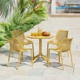 thumbnail image 1 of WestinTrends Playa 5-Piece Modern Round Patio Dining Table Set with Stackable Patio Dining Chairs, Yellow, 1 of 16
