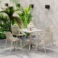 thumbnail image 1 of WestinTrends Playa 5-Piece Modern Square Patio Dining Table Set with Stackable Patio Dining Chairs, Sand, 1 of 13
