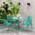thumbnail image 1 of WestinTrends Playa 5-Piece Modern Square Patio Dining Table Set with Stackable Patio Dining Chairs, Turquoise, 1 of 13