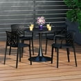 thumbnail image 1 of WestinTrends Playa 5-Piece Outdoor Indoor Metal Patio Dining Table Set With Stackable Patio Arm Chairs, Black, 1 of 14