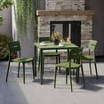 thumbnail image 1 of WestinTrends Playa 5-Piece Outdoor Metal Frame Dining Table Patio Set with Stackable Patio Dining Chairs, Olive Green, 1 of 16