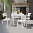 thumbnail image 1 of WestinTrends Playa 5-Piece Outdoor Metal Frame Dining Table Patio Set with Stackable Patio Dining Chairs, White, 1 of 16