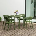 thumbnail image 1 of WestinTrends Playa 5-Piece Outdoor Metal Frame Square Dining Table Patio Set with Stackable Patio Dining Chairs, Olive Green, 1 of 16