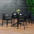 thumbnail image 1 of WestinTrends Playa 5-Piece Outdoor Resin Round Patio Dining Table Set with Modern Stackable Patio Dining Chairs, Black, 1 of 15
