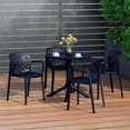 thumbnail image 1 of WestinTrends Playa 5-Piece Outdoor Resin Round Patio Dining Table Set with Modern Stackable Patio Dining Chairs, Navy Blue, 1 of 15
