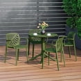 thumbnail image 1 of WestinTrends Playa 5-Piece Outdoor Resin Round Patio Dining Table Set with Modern Stackable Patio Dining Chairs, Olive Green, 1 of 15