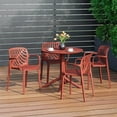 thumbnail image 1 of WestinTrends Playa 5-Piece Outdoor Resin Round Patio Dining Table Set with Modern Stackable Patio Dining Chairs, Red, 1 of 15