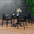 thumbnail image 1 of WestinTrends Playa 5-Piece Outdoor Resin Square Patio Dining Table Set with Modern Stackable Patio Dining Chairs, Black, 1 of 15