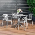 thumbnail image 1 of WestinTrends Playa 5-Piece Outdoor Resin Square Patio Dining Table Set with Modern Stackable Patio Dining Chairs, Gray, 1 of 15