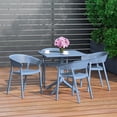 thumbnail image 1 of WestinTrends Playa 5-Piece Outdoor Resin Square Patio Dining Table Set with Stackable Patio Dining Chairs, French Blue, 1 of 13