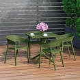 thumbnail image 1 of WestinTrends Playa 5-Piece Outdoor Resin Square Patio Dining Table Set with Stackable Patio Dining Chairs, Olive Green, 1 of 15
