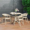 thumbnail image 1 of WestinTrends Playa 5-Piece Modern Patio Square Dining Table Set with Stackable Patio Dining Chairs, Sand, 1 of 17