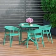 thumbnail image 1 of WestinTrends Playa 5-Piece Outdoor Resin Square Patio Dining Table Set with Stackable Patio Dining Chairs, Turquoise, 1 of 13