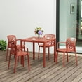 thumbnail image 1 of WestinTrends Playa 5-Piece Outdoor Square Dining Table Patio Set with Stackable Patio Dining Chairs, Red, 1 of 16