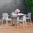 thumbnail image 1 of WestinTrends Playa 5-Piece Outdoor Square Patio Dining Table Set with Stackable Patio Dining Chairs, Gray, 1 of 15
