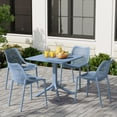 thumbnail image 1 of WestinTrends Playa 5-Piece Resin Square Patio Dining Table Set with Stackable Patio Dining Chairs, French Blue, 1 of 13