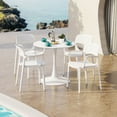 thumbnail image 1 of WestinTrends Playa 5-Piece Round Metal Bistro Dining Table Set And Stackable Resin Patio Dining Side Chairs, White, 1 of 14