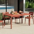thumbnail image 1 of WestinTrends Playa 59" Iron Metal Outdoor Rectangular Patio Dining Table For 6, Red, 1 of 14