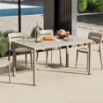thumbnail image 1 of WestinTrends Playa 59" Iron Metal Outdoor Rectangular Patio Dining Table For 6, Sand, 1 of 14