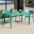 thumbnail image 1 of WestinTrends Playa 59" Iron Metal Outdoor Rectangular Patio Dining Table For 6, Turquoise, 1 of 14