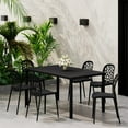 thumbnail image 1 of WestinTrends Playa 7-Piece Outdoor Metal Rectangle Patio Dining Table Set With Stackable Patio Dining Side Chairs, Black, 1 of 15