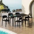 thumbnail image 1 of WestinTrends Playa 7-Piece Outdoor Rectangular Metal Patio Dining Table Set With Stackable Patio Dining Chairs, Black, 1 of 16
