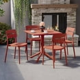 thumbnail image 1 of WestinTrends Playa Modern 5-Piece Resin Patio Dining Table Set with Stackable Patio Dining Chairs, Red, 1 of 15
