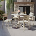 thumbnail image 1 of WestinTrends Playa Modern 5-Piece Resin Patio Dining Table Set with Stackable Patio Dining Chairs, Sand, 1 of 6