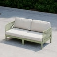 thumbnail image 1 of WestinTrends Playa Modern Outdoor Polypropylene Resin Deep Seating Patio Loveseat, Green, 1 of 14