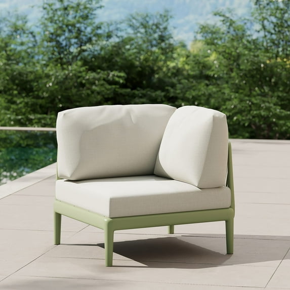 WestinTrends Playa Modern Outdoor Polypropylene Resin Deep Seating Sectional Corner Chair, Green
