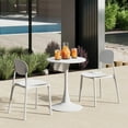 thumbnail image 1 of WestinTrends Playa Modern Stackable Polypropylene Plastic Patio Dining Chair (Set of 2), White, 1 of 13
