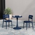 thumbnail image 1 of WestinTrends Playa Outdoor Modern Stackable Plastic Patio Dining Chairs (Set of 2), Navy Blue, 1 of 14