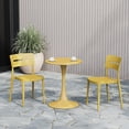 thumbnail image 1 of WestinTrends Playa Outdoor Modern Stackable Plastic Patio Dining Chairs (Set of 2), Yellow, 1 of 14