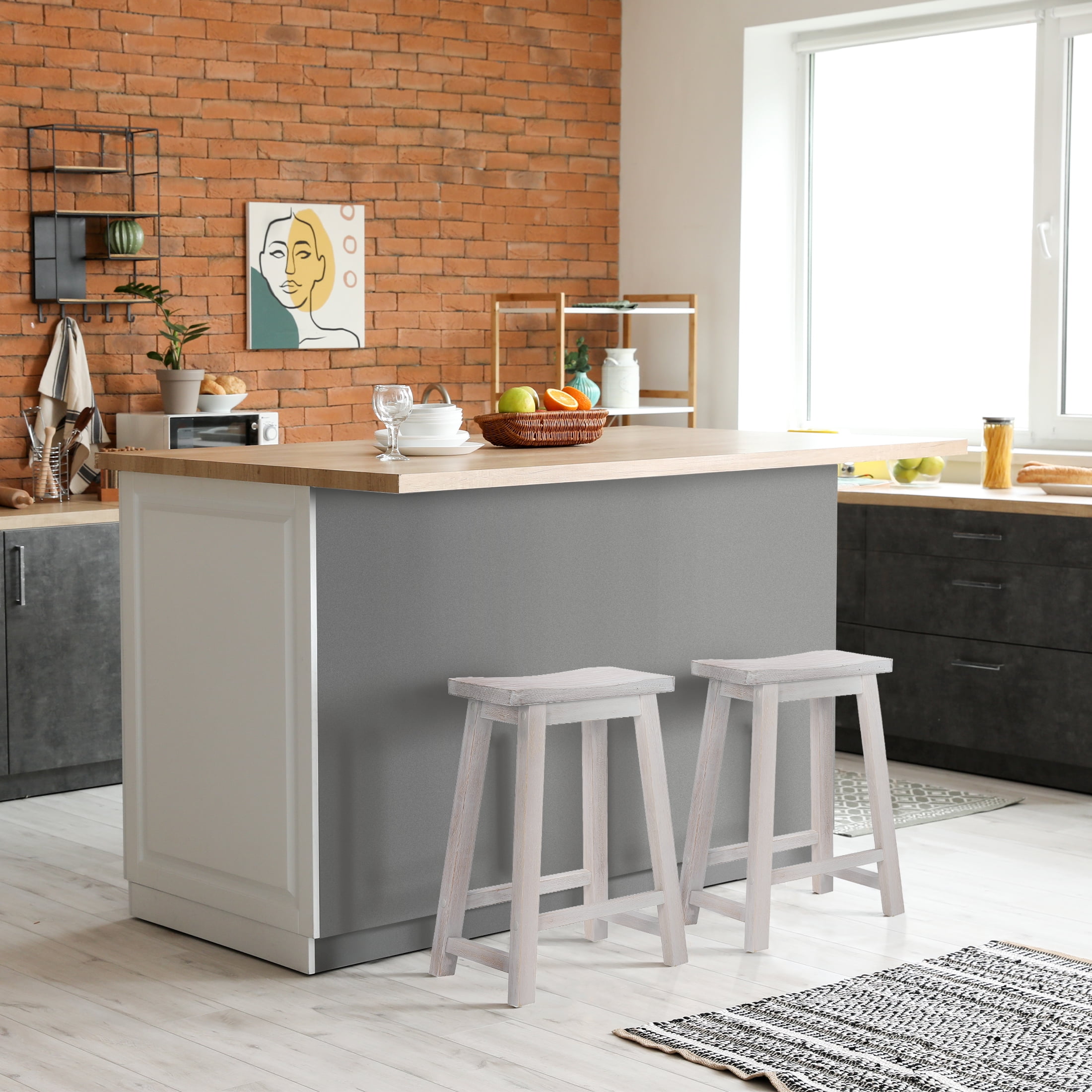 Solid wood saddle bar stools hotsell
