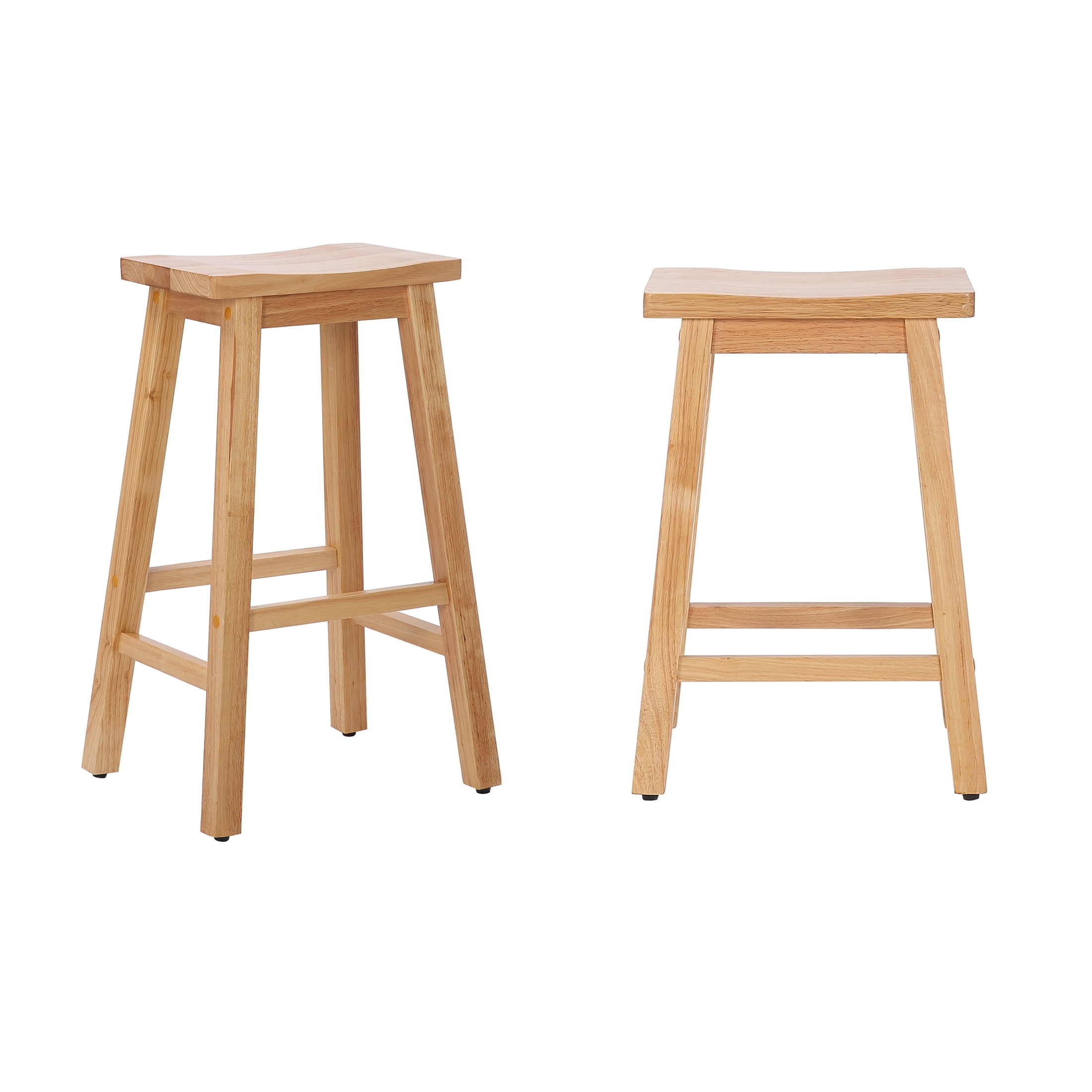 WestinTrends Reed 29 Inch Saddle Bar Stools Set of 2, Solid Wood